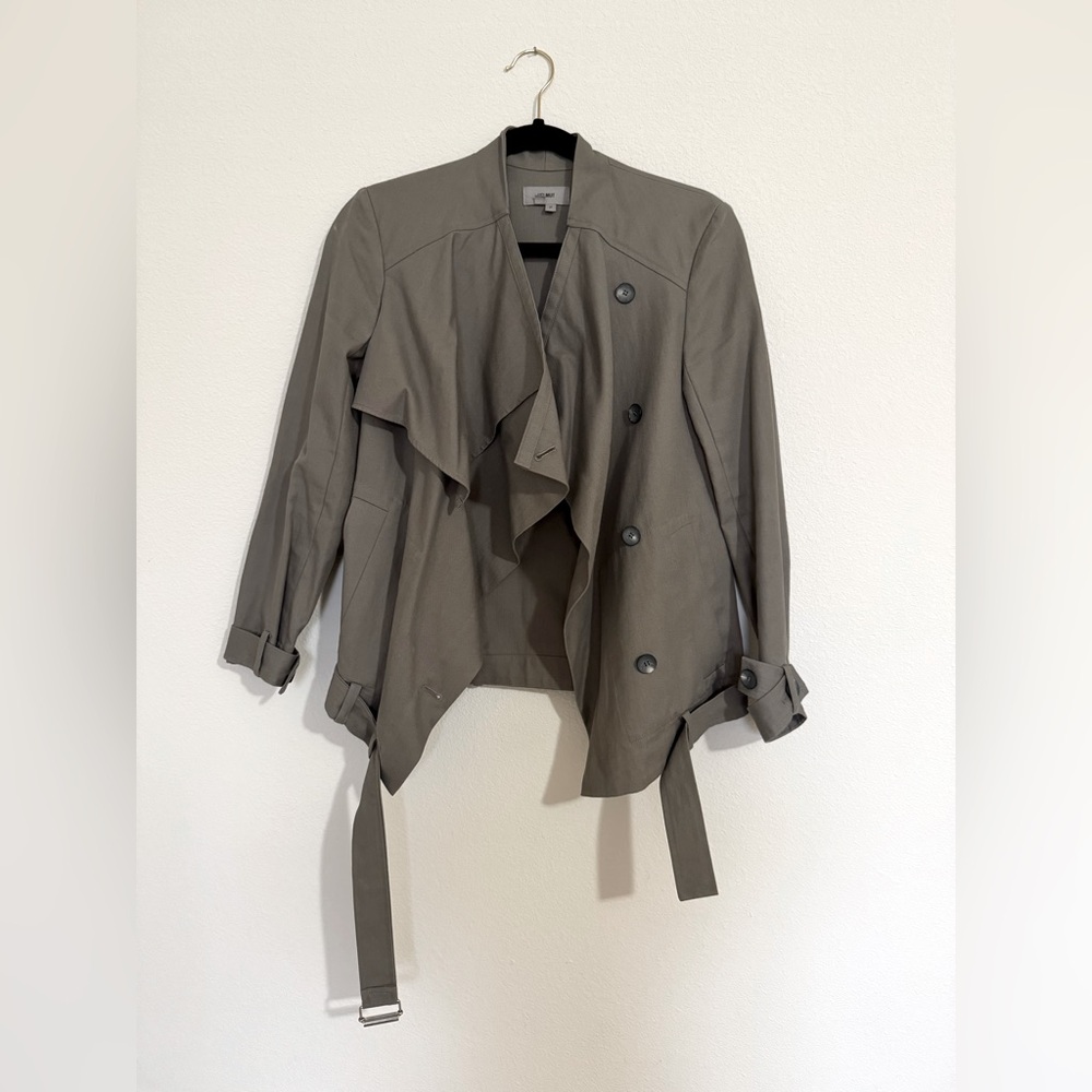 Helmut Lang Short Trench Coat - XS - Olive Green